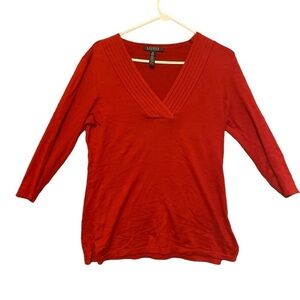 Lauren Ralph Lauren Red Light Long  Sleeve top size Medium